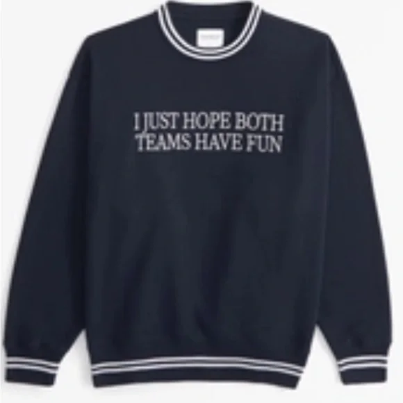 Abercrombie navy vintage Sunday sweatshirt teams go sports Super Bowl oversized - Picture 1 of 6
